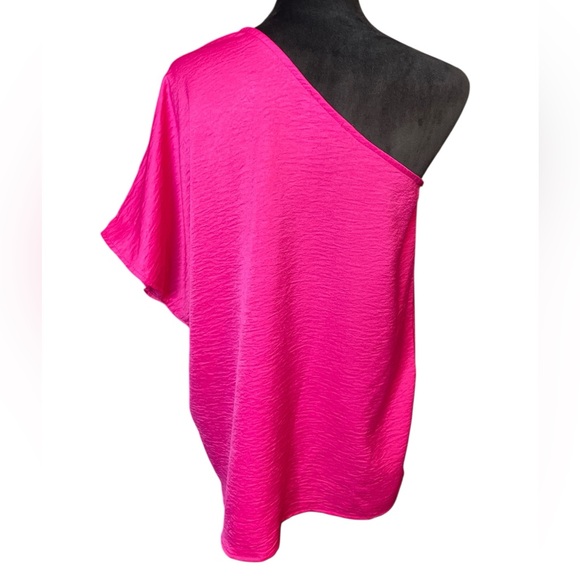 Entro Vibrant Pink One-Shoulder Top - Picture 3 of 7